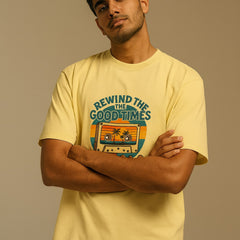 Rewind The Good Times Oversized Tee | Unisex 100% Cotton