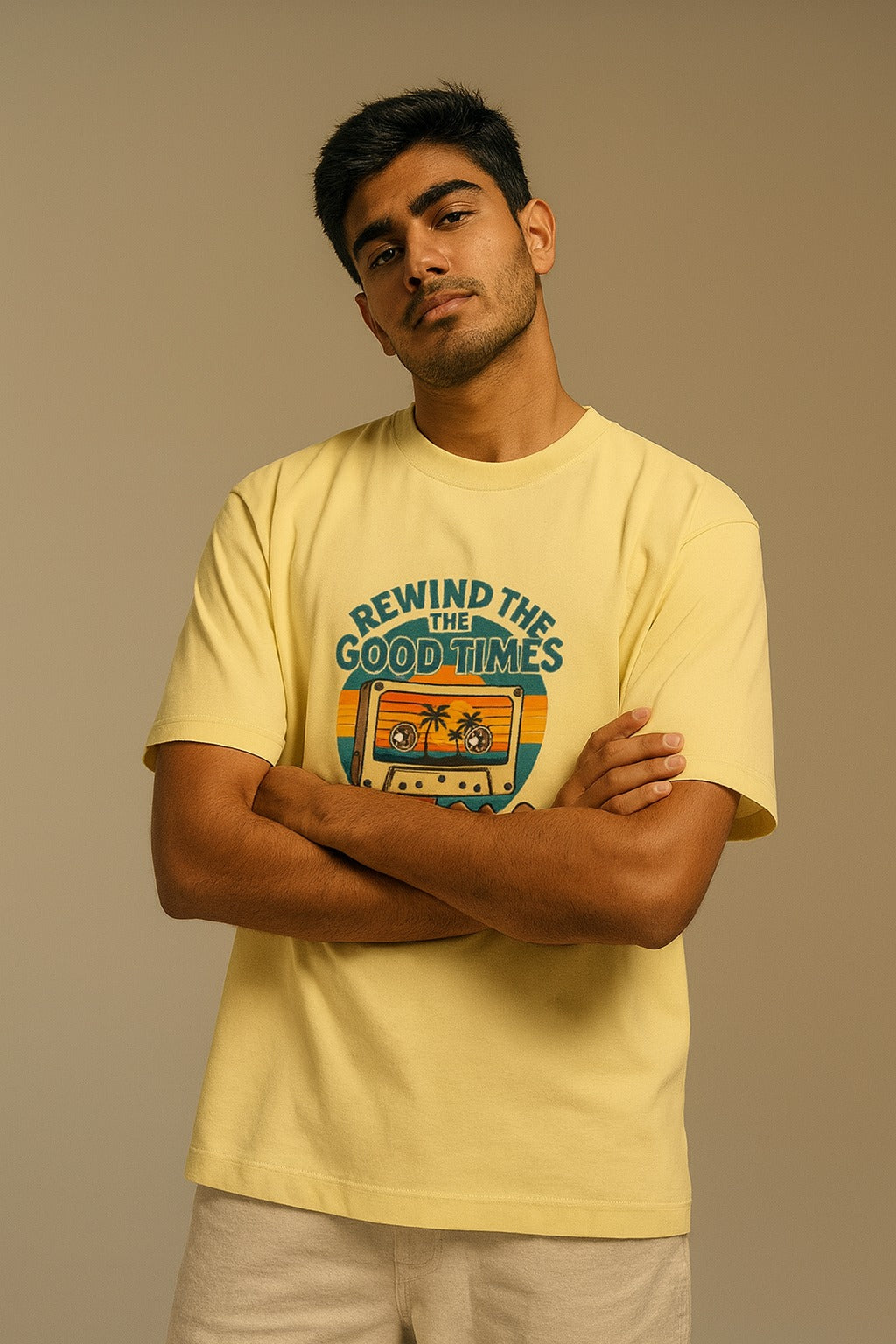 Rewind The Good Times Oversized Tee | Unisex 100% Cotton