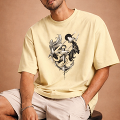 Anchor of Strength Oversized Tee | Abstract Art Edition | Unisex 100% Cotton